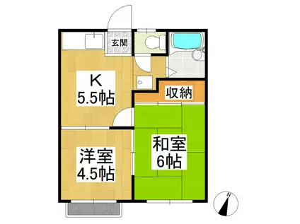 コーポ和(2K/1階)の間取り写真