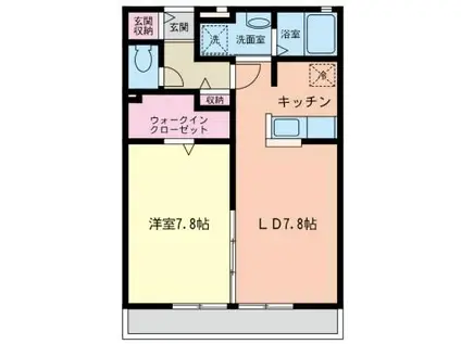 リサービア吉原(1LDK/1階)の間取り写真
