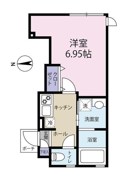 H BASE KAMATA(1K/1階)の間取り写真