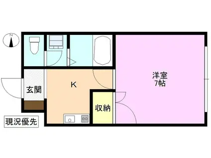 相の木ハイツ(1K/1階)の間取り写真