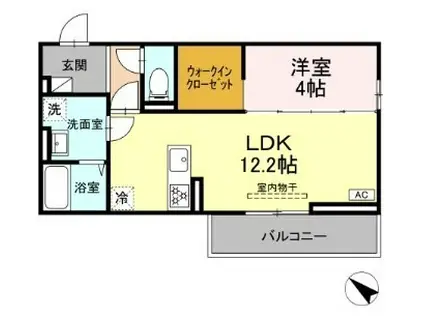 CLASSEUM盛岡駅前 I(1LDK/2階)の間取り写真