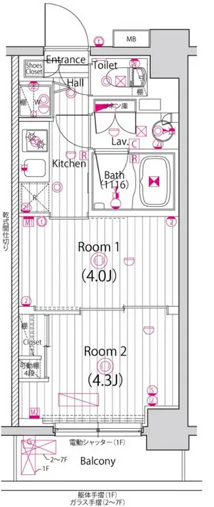 ガーラ・ヴィスタ練馬中村橋 2階階 間取り