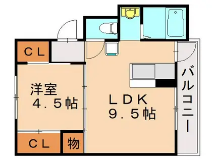 ビレッジハウス若松(1LDK/5階)の間取り写真