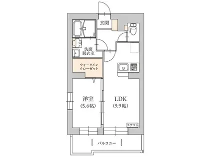 ルリアン(1LDK/5階)の間取り写真