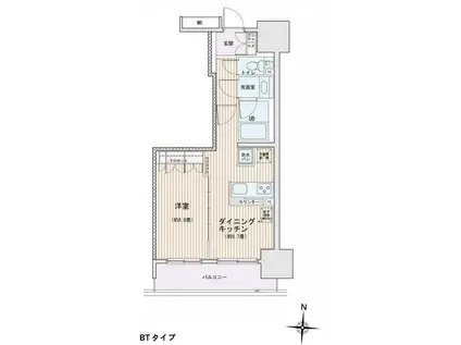 エスティメゾン錦糸町II(1LDK/13階)の間取り写真