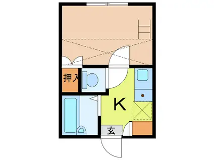 アパートメント光矢(1K/2階)の間取り写真
