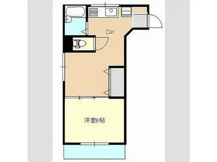 パールハウス(1K/2階)の間取り写真