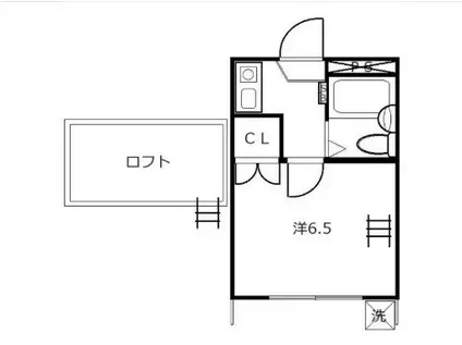 CADIZ 新柏(1K/1階)の間取り写真