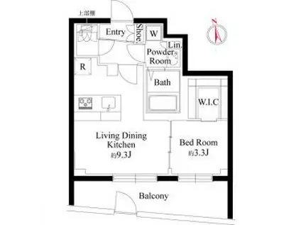 ルネサンスコート目黒南(1LDK/2階)の間取り写真