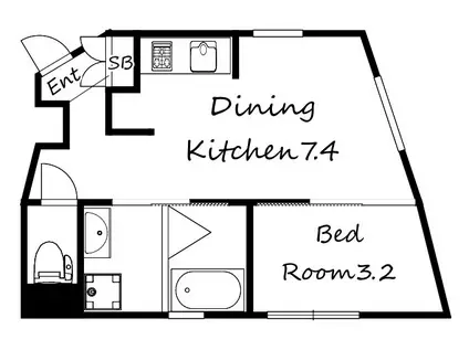 ブロンテ大久保駅前III(1LDK/1階)の間取り写真