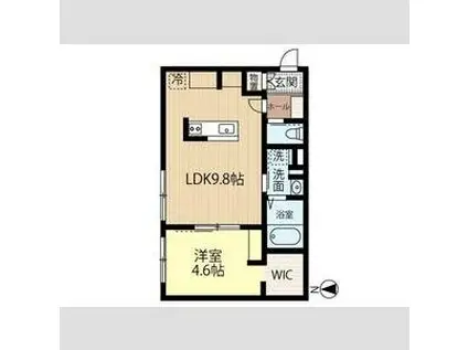 JEEKBLAU美園(1LDK/2階)の間取り写真