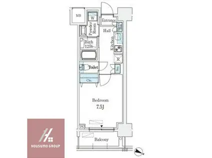 京町堀ビューアパートメント(1K/2階)の間取り写真