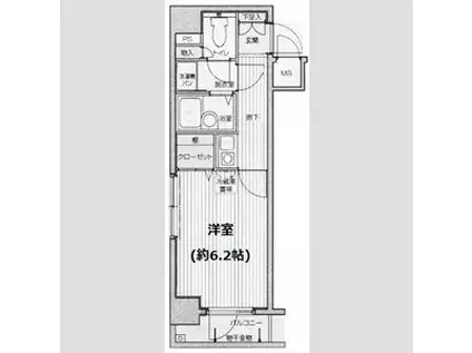 ガラステージ日本橋(1K/4階)の間取り写真