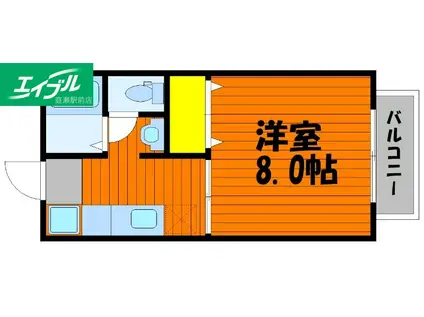 FINE I(1K/1階)の間取り写真