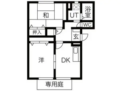 グリーンハイツA・B棟(2DK/2階)の間取り写真