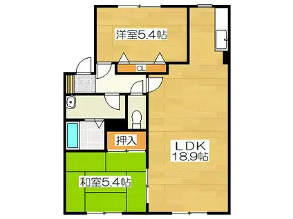 コートビレッジ後藤 B棟(2LDK/1階)の間取り写真