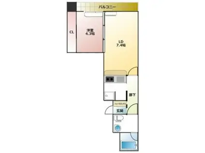 西新テングッドシティ SAVOY(1LDK/11階)の間取り写真