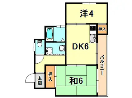 エクセルメイト(2DK/4階)の間取り写真