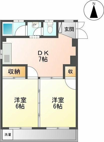 辻広ビル(2DK/5階)の間取り写真