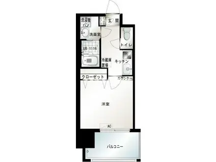 エンクレスト博多駅前III(1K/5階)の間取り写真