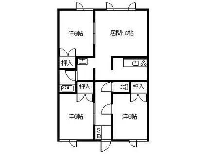 アルファガーデンコート(3LDK/2階)の間取り写真