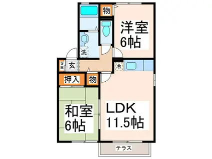 セジュールトキ(2LDK/1階)の間取り写真