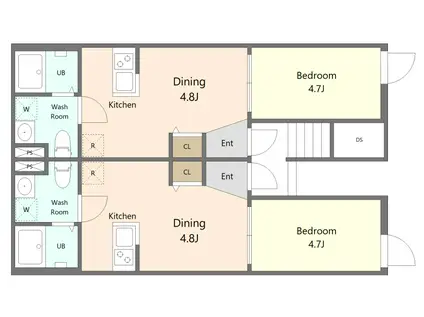 川越市中原1丁目一棟アパート(1DK/1階)の間取り写真