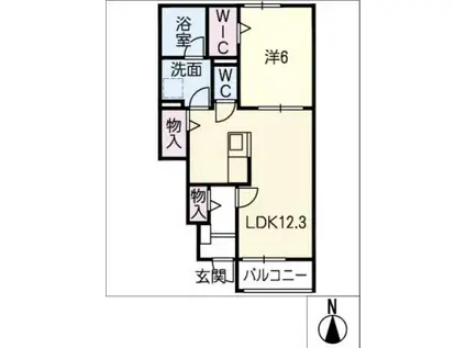 ティエラ リンピア(1LDK/1階)の間取り写真