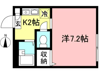 インウッドテラス(1K/1階)の間取り写真