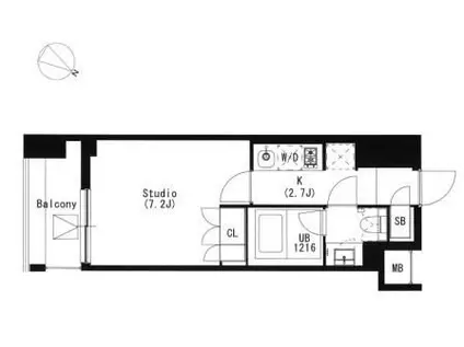 SHINAGAWA イースト(1K/4階)の間取り写真