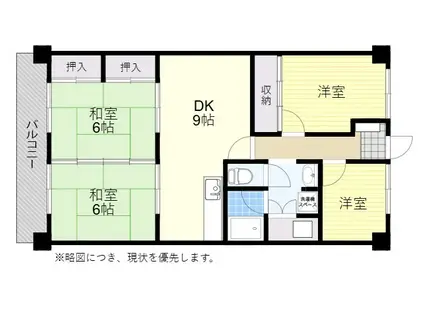 サンリラ西野口(4DK/3階)の間取り写真