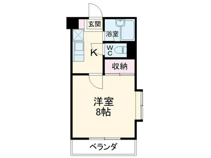 BIRTH25(ワンルーム/4階)の間取り写真