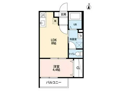 CASA MEDIO(1LDK/2階)の間取り写真