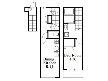 ソルナクレイシア吉祥寺(1DK/2階)の間取り写真