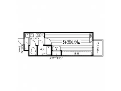 アンジュール嵯峨(1K/1階)の間取り写真