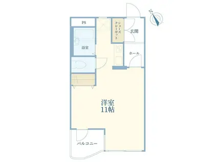 エスプラナード中目黒壱番館(ワンルーム/3階)の間取り写真