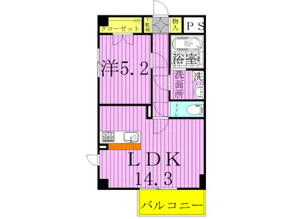 トレランス(1LDK/3階)の間取り写真