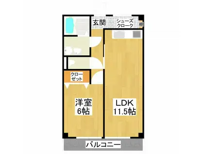 レジデンスサカタ(1SLDK/3階)の間取り写真