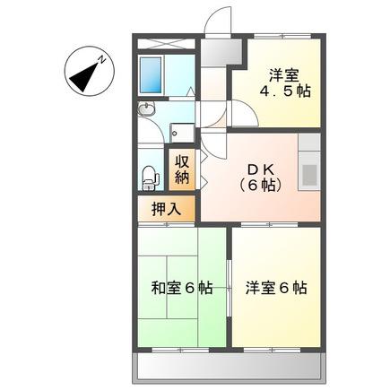 パレス東山(3DK/1階)の間取り写真