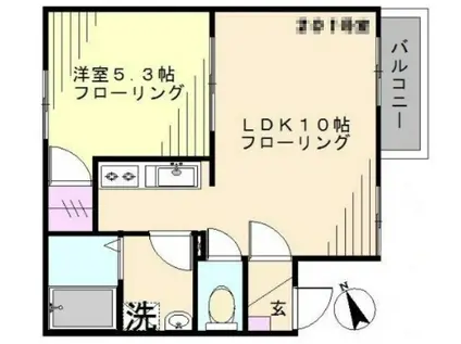 CIEL代々木上原(1LDK/2階)の間取り写真