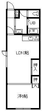 イブローゼ(1LDK/2階)の間取り写真