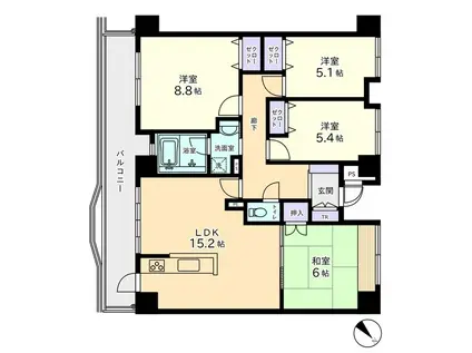 アパガーデンコート串町(4LDK/4階)の間取り写真