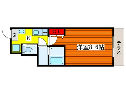 BEST STAGE赤羽(1K/1階)の間取り写真