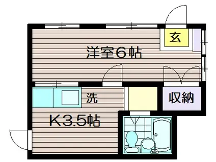 フジモリビル(1K/3階)の間取り写真