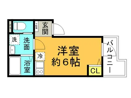 RYSE(ワンルーム/3階)の間取り写真