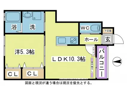 ヴァンヴェール寺町通(1LDK/1階)の間取り写真