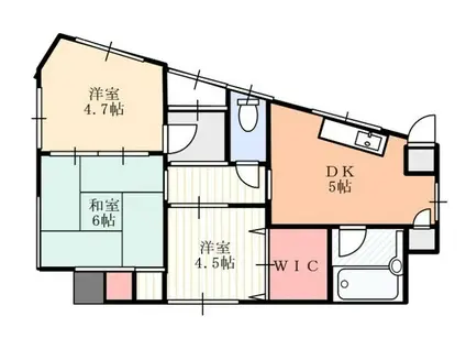 横山荘(3DK/1階)の間取り写真