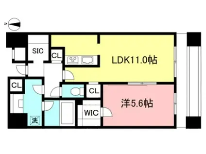 エスティメゾン笹塚(1LDK/6階)の間取り写真