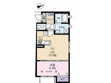 シャーメゾン弥生(1LDK/1階)の間取り写真