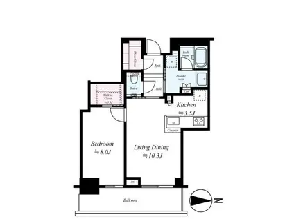 グランドメゾン新梅田タワー THE CLUB RESIDENCE(1LDK/11階)の間取り写真